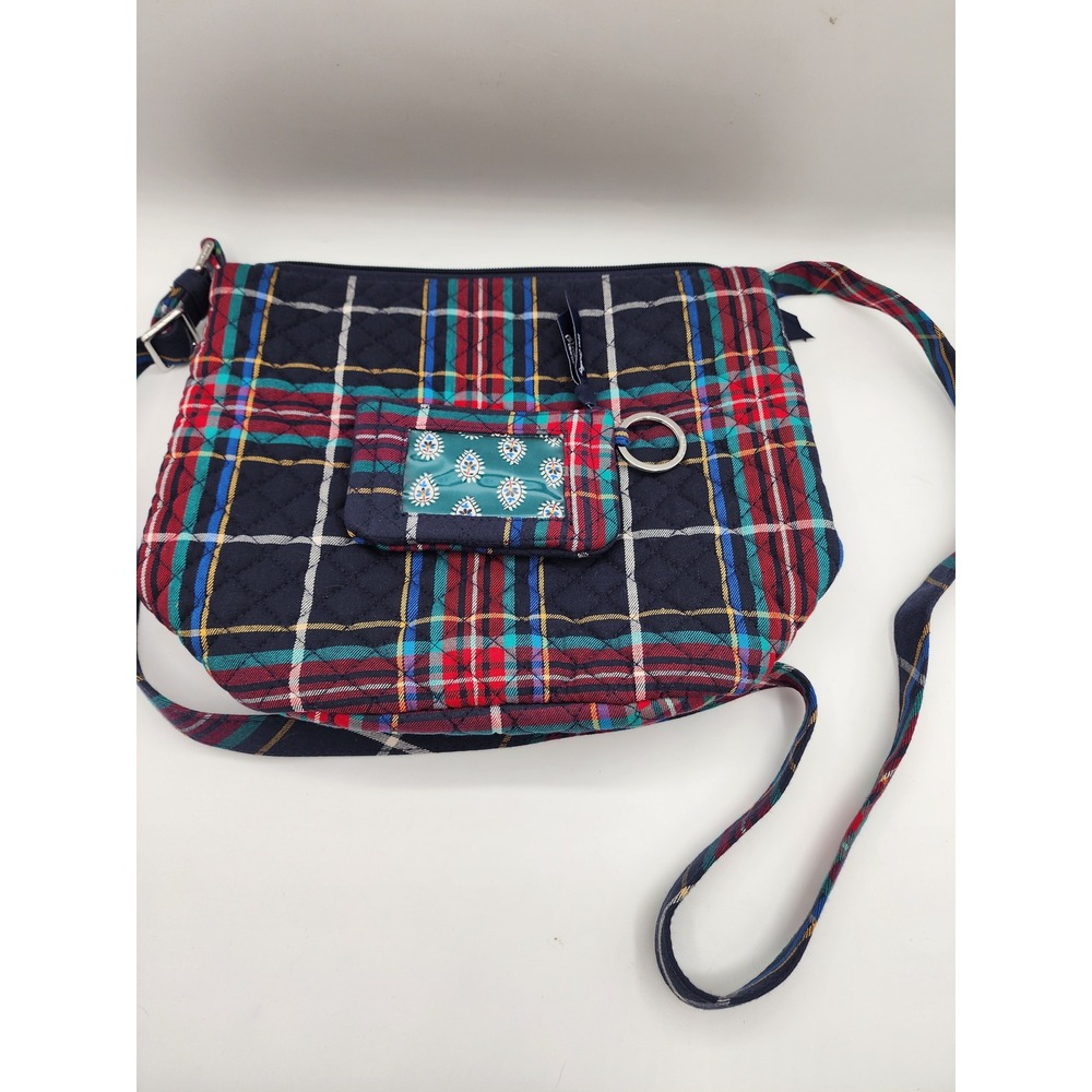 Vera Bradley Quilted Plaid Crossbody Bag & Zip ID Case Wallet Set OS